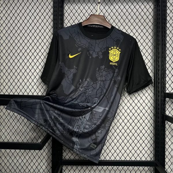 Fotbollströja Brasilien Concept Black 2024-2025