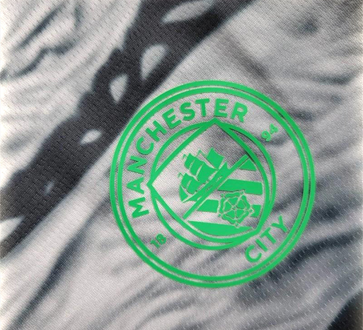 t-shirt-de-football-manchester-city-design-concept-noir-gris-pour-supporter T-shirt fotboll Manchester City konceptdesign svart grå för supporter