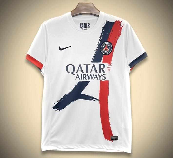 Paris Saint-Germain bortatröja vit utgåva 2024-2025 framifrån