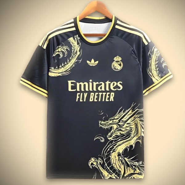 Fotbollströja Concept Real Madrid Dragon Guld Edition 2024-2025