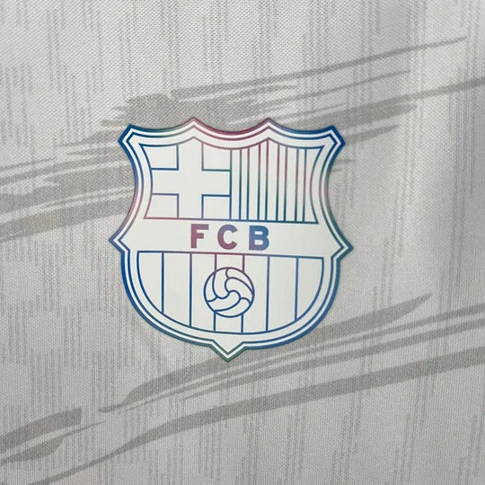 Vit FC Barcelona koncepttröja säsongen 2025 2026 fotbollströja