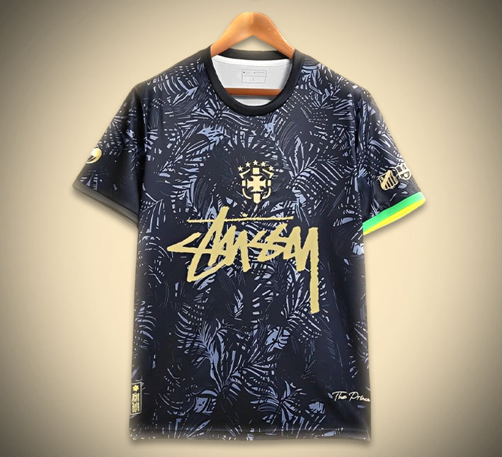 Fotbollströja Brasilien koncept Stussy-utgåva säsong 2024 2025 streetwear-stil
