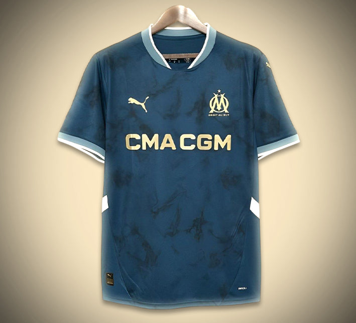 Olympique Marseille Bortatröja 2024-2025 sedd framifrån