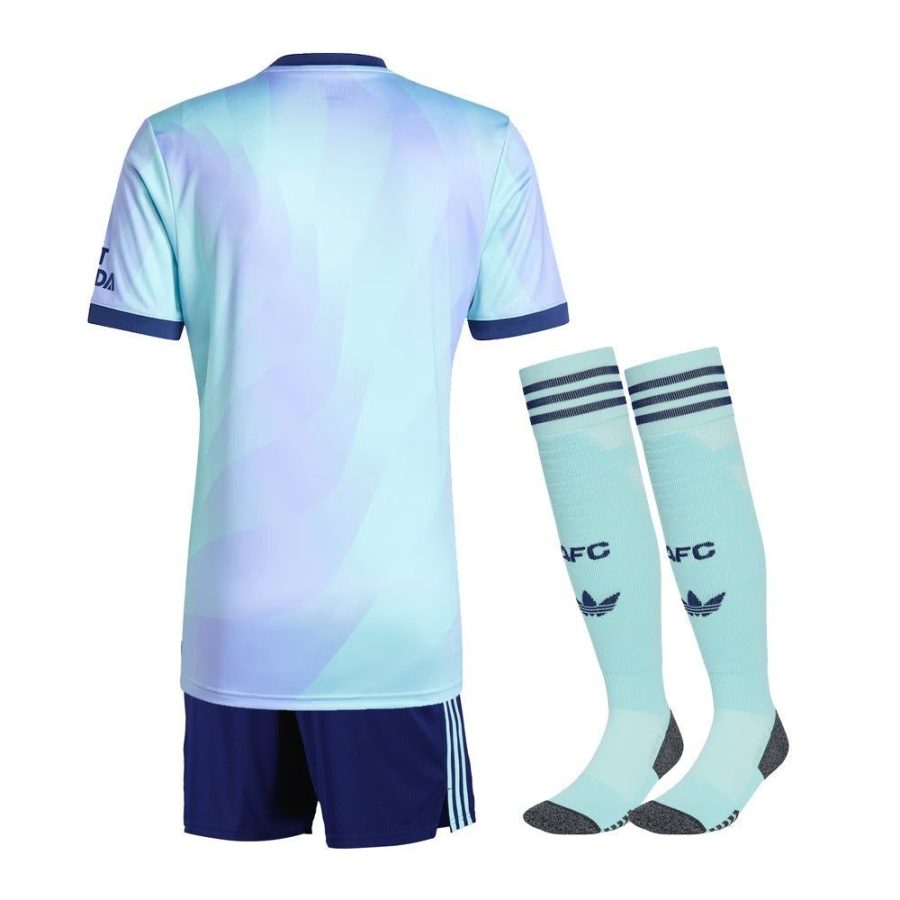 Barnset Arsenal tredjetröja säsong 2024 2025 med shorts och strumpor