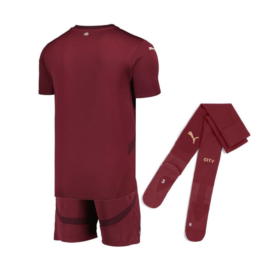 Barnset Manchester City tredjetröja säsongen 2024 2025 med shorts