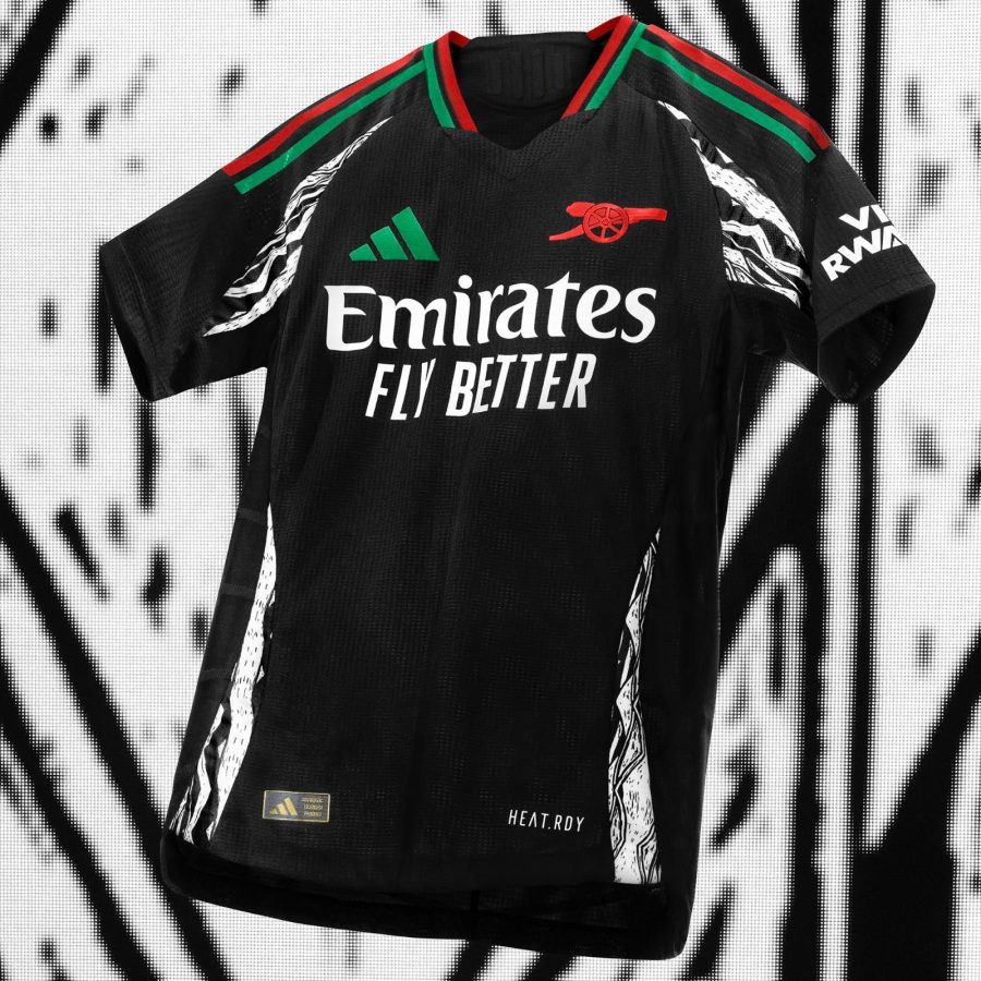 tröja Arsenal borta adidas röd och svart för supporter av Gunners