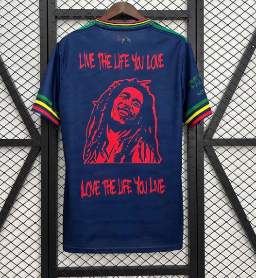 Tröja Ajax Amsterdam specialutgåva Bob Marley säsong 2025 2026 hemmadräkt