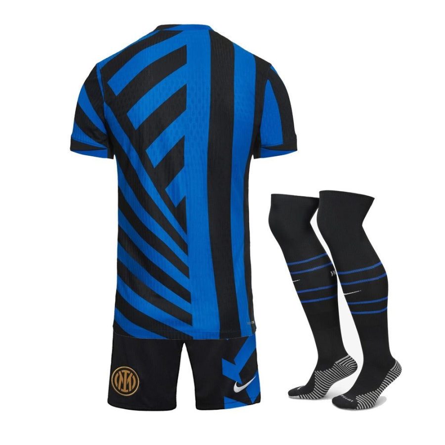 Barntröja Inter Milan hemmatröja säsong 2024 2025 med matchande shorts