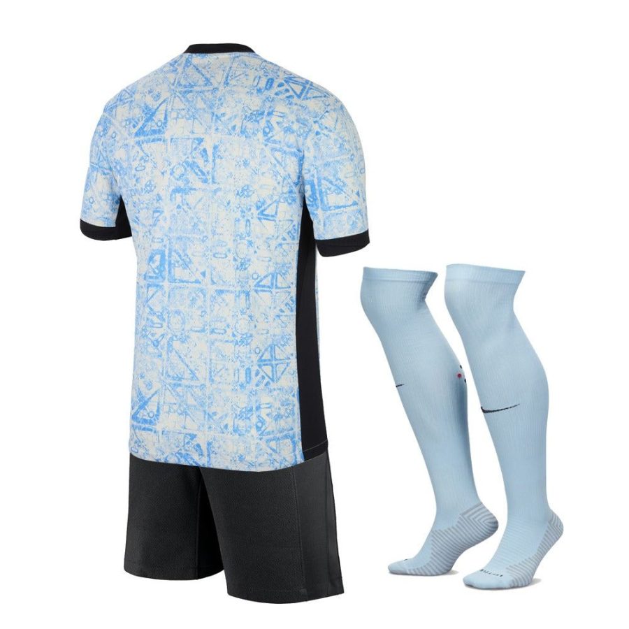 maillot-enfant-portugal-exterieur-saison-2024-tenue-de-football barntröja Portugal borta säsong 2024 fotbollsdräkt