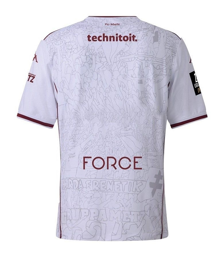 Maillot extérieur FC Metz saison 2025 2026 tenue officielle supporter grenat