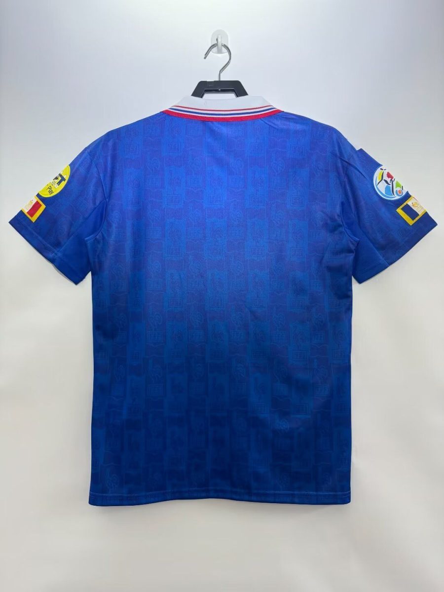 Vintage blå Les Bleus-tröja hemmaversion med emblem