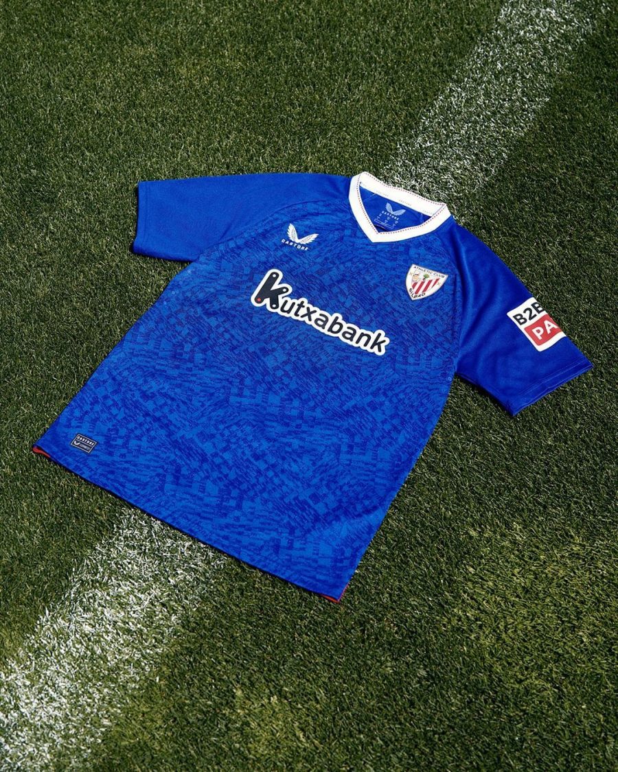 Athletic Club Bilbao fotbollströja borta röd och vit