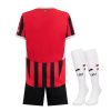 tenue-enfant-ac-milan-maillot-domicile-saison-2024-2025 barnställ AC Milan hemmatröja säsong 2024 2025