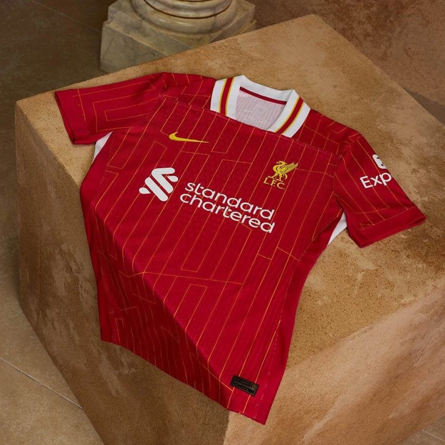 fotbollströja Liverpool hemma kit röd med klubbemblem