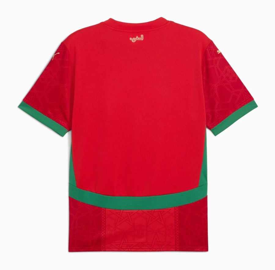 tunique-officielle-selection-marocaine-football-version-domicile-manches-courtes-avec-ecusson Officiell matchtröja Marockos fotbollslandslag hemma korta ärmar med emblem