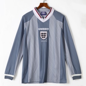 Fotbollströja England Borta 1996 Retro Långa Ärmar