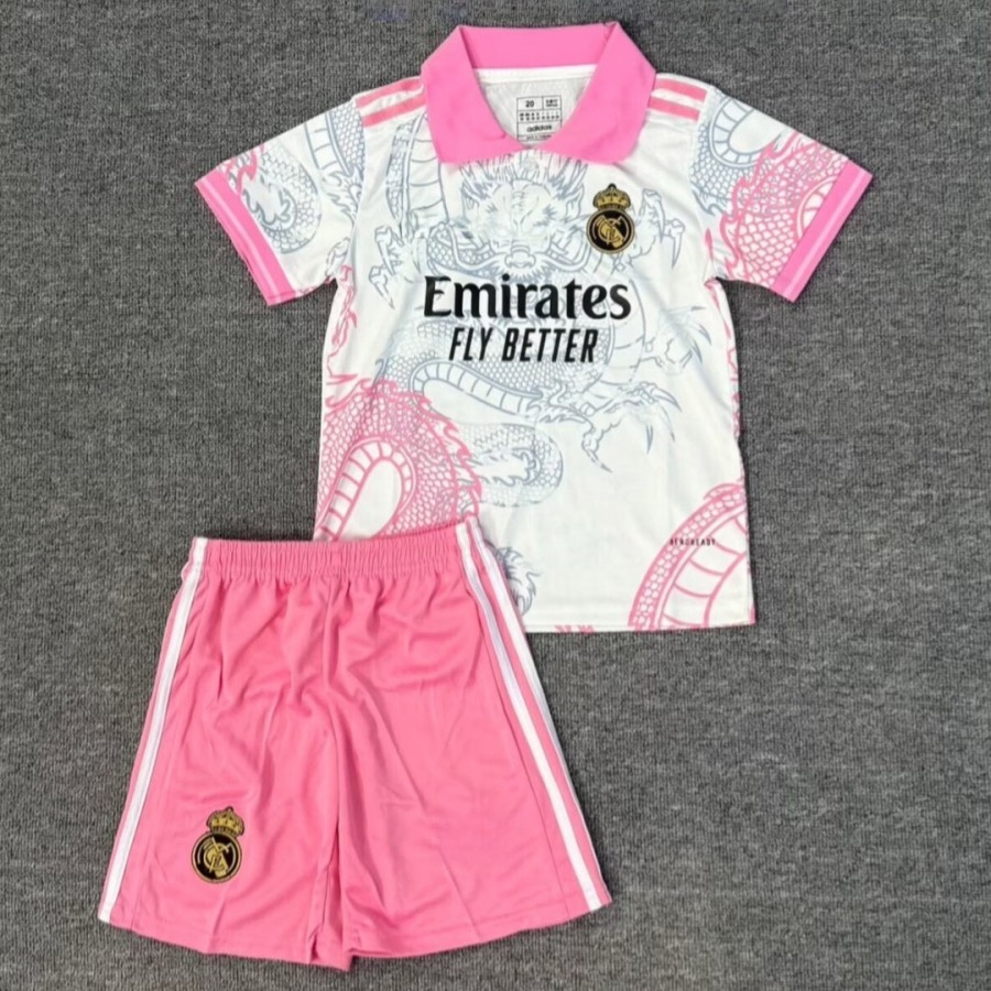 Real Madrids Fotbollströja 25/26 Barn Rosa Premium