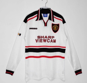 Manchester United 1998/99 Bortatröja Långa Ärmar