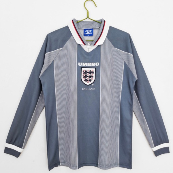 Fotbollströja England 1996 Borta Långa Ärmar