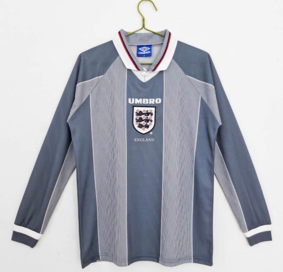 England 1996 Bortatröja Långa Ärmar