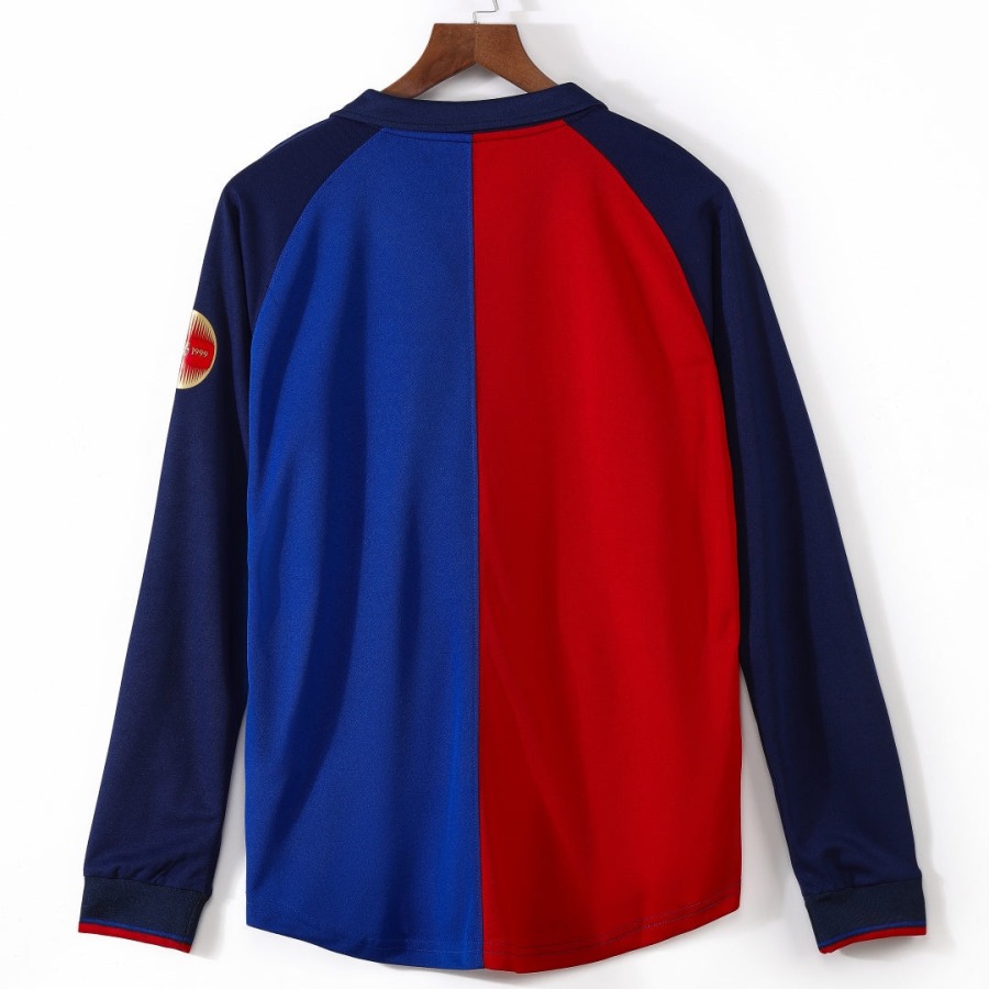 Fotbollströja Barcelona Hemma 1999-2000 Retro Långa Ärmar