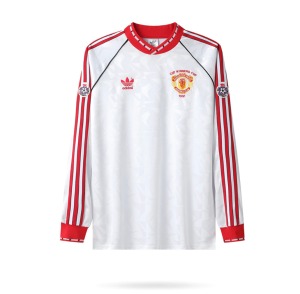 Fotbollströja Manchester United 1990/91 Bortatröja Långa Ärmar