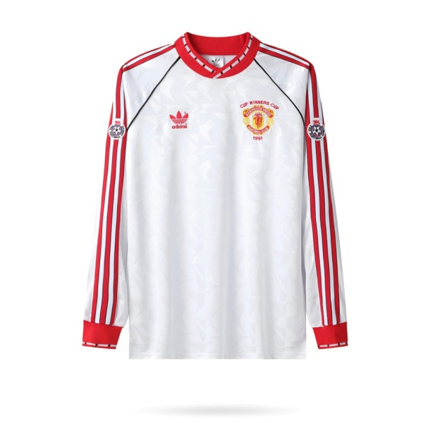 Fotbollströja Manchester United 1990/91 Borta Långa Ärmar