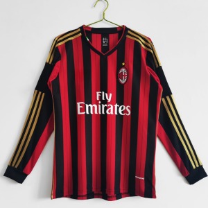 Fotbollströja AC Milan Hemma 2013-2014 Långärmad Retro