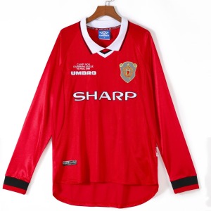 Fotbollströja Manchester United Hemma 1999-2000 Långa Ärmar