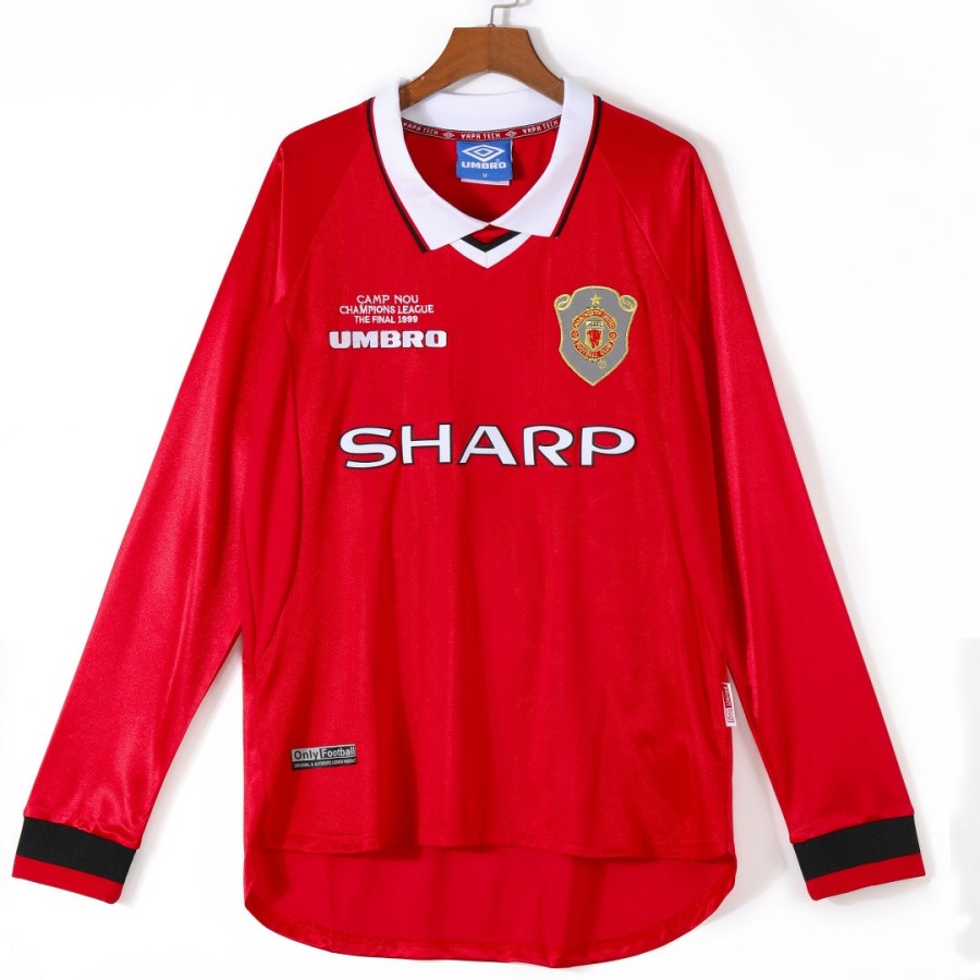 Fotbollströja Manchester United Hemma 1999-2000 Långa Ärmar