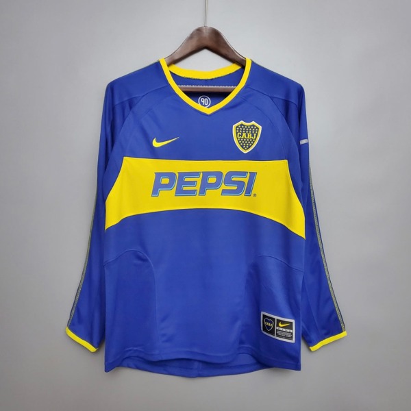 Fotbollströja Boca Juniors Hemmatröja 2003/04 Långa Ärmar