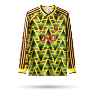 Fotbollströja Arsenal 1992/93 Bortatröja Långa Ärmar