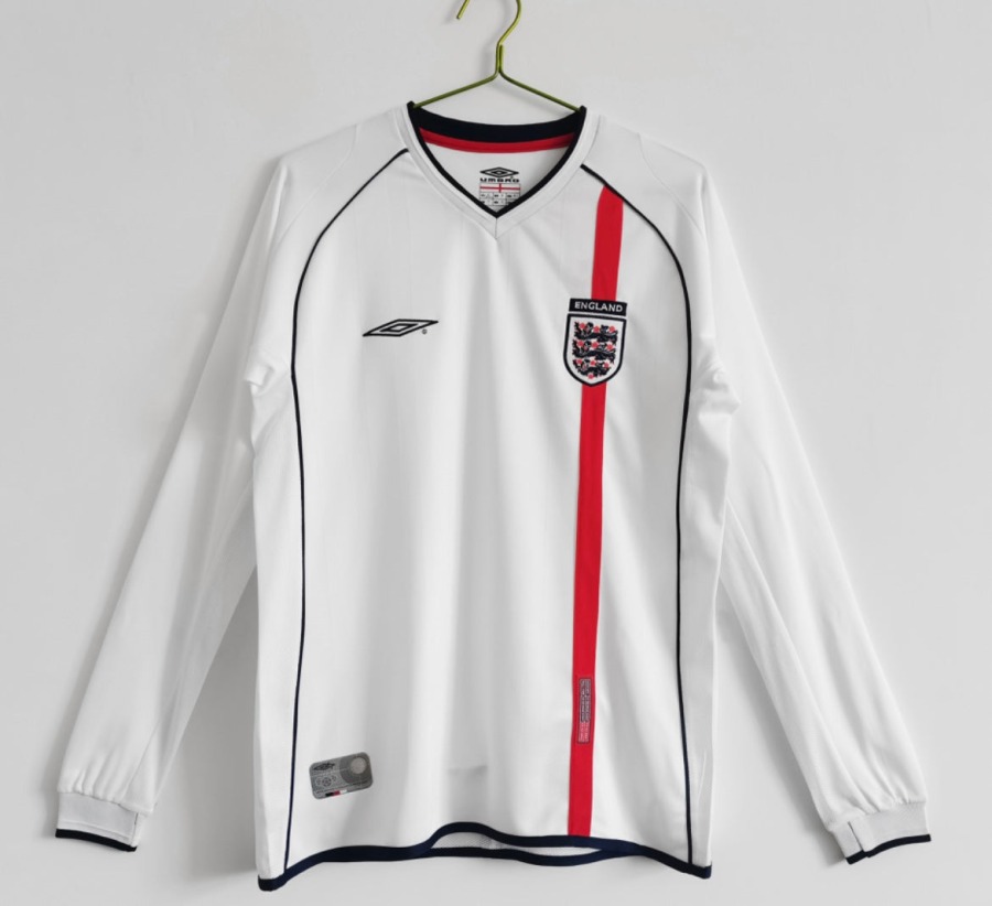 Maillot Angleterre 2002 Domicile Manches Longues