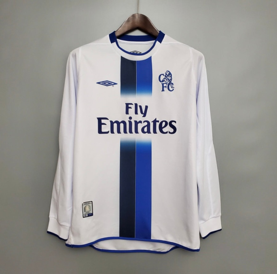 Fotbollströja Chelsea Bortatröja Långa Ärmar 2003/04