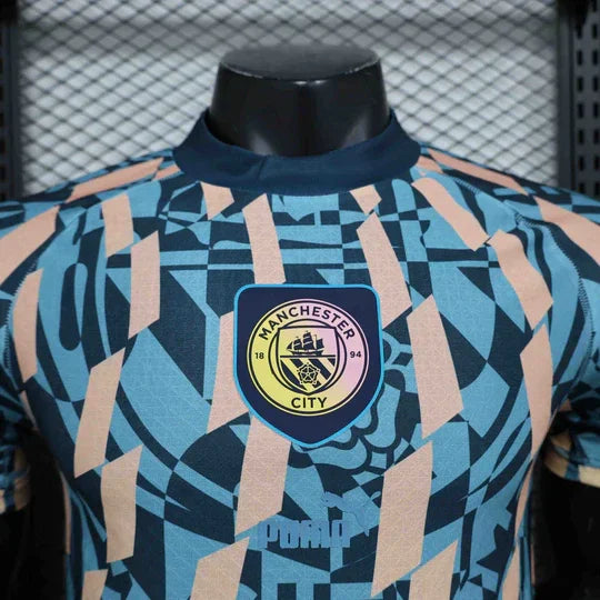 Manchester City Blå Retrotröja 2024-25