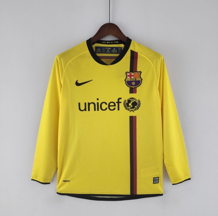 Fotbollströja FC Barcelona 2008/09 borta långa ärmar