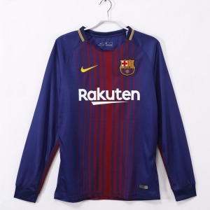 Barcelonas hemmatröja 2017-2018 Långa ärmar Retro