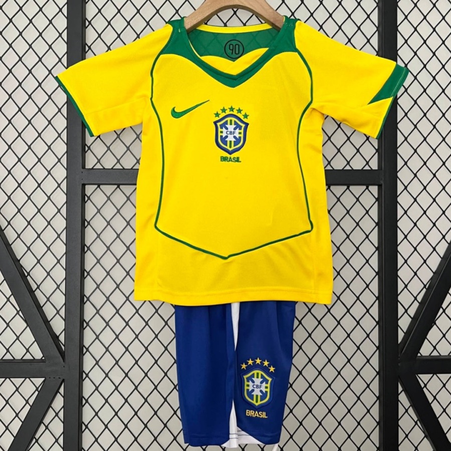 Fotbollströja Brasilien Barn Retro 2004