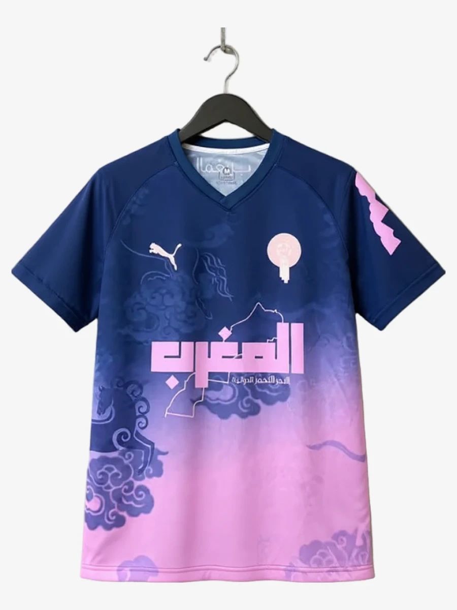 maillot-concept-maroc-edition-blue-rose-2025-2026 studio v12 Fotbollströja Concept Marocko Edition Blå Rosa 2025-2026