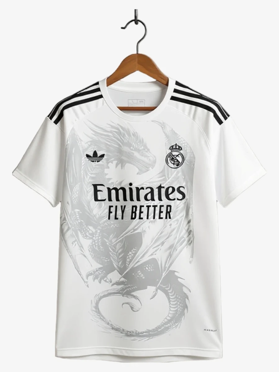 maillot-concept-real-madrid-special-edition-dragon-blanc-2024-2025 studio v12 Fotbollströja Concept Real Madrid Special Edition Dragon Vit 2024-2025