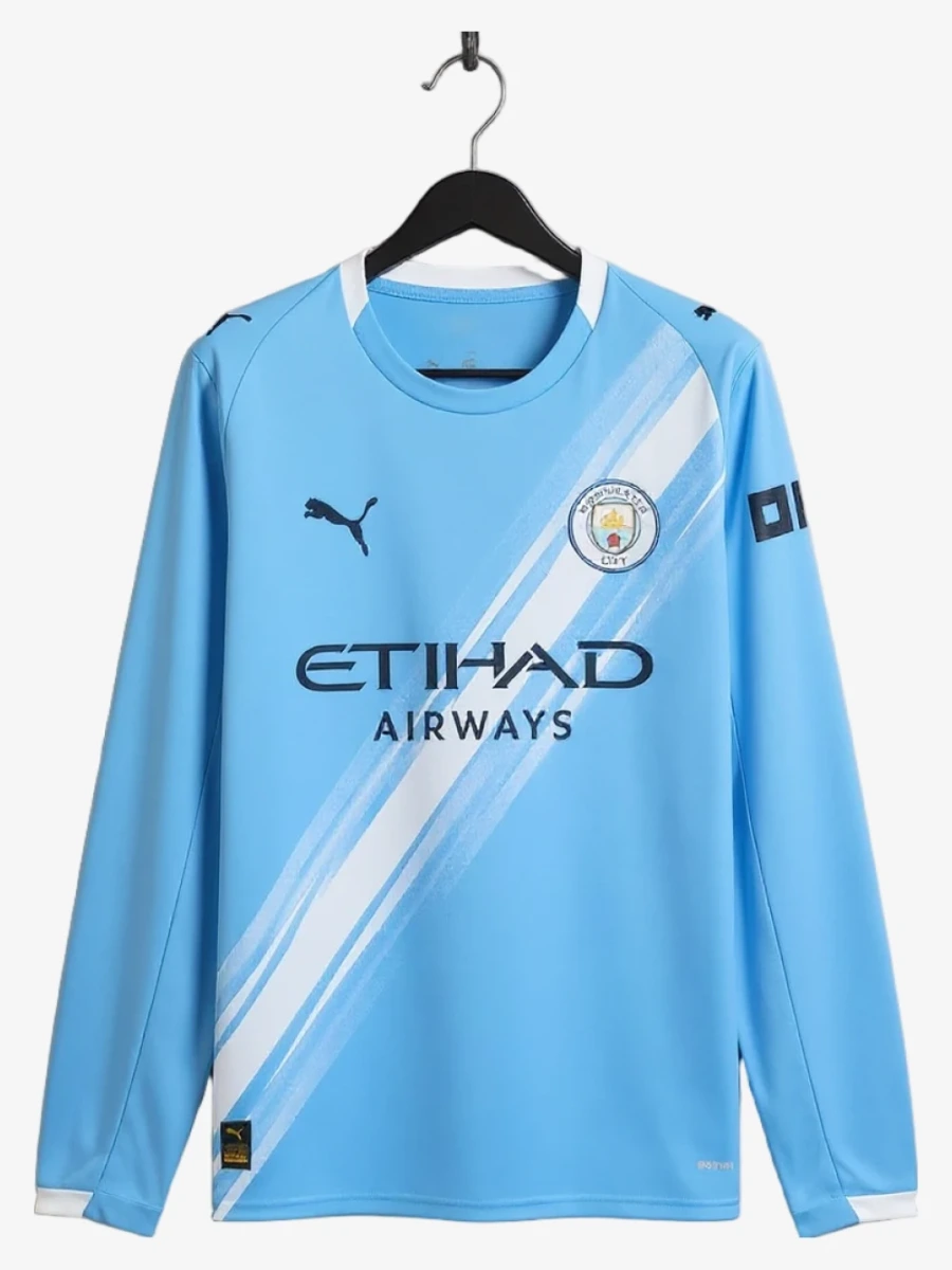 Fotbollströja Manchester City Hemma Långa Ärmar 2025-2026