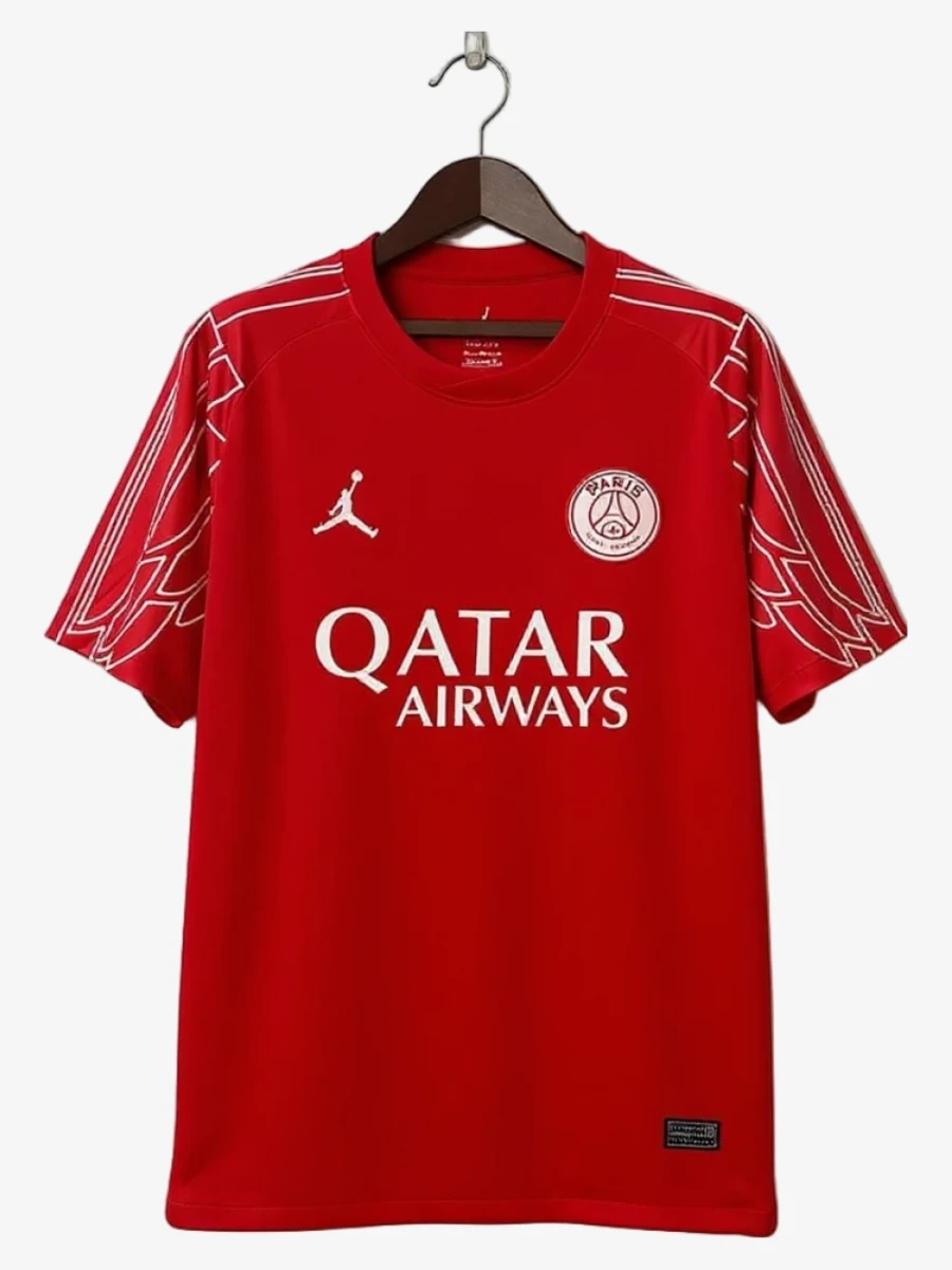 maillot-psg-special-rouge-2025-2026 studio v12 Fotbollströja PSG Special Röd 2025-2026
